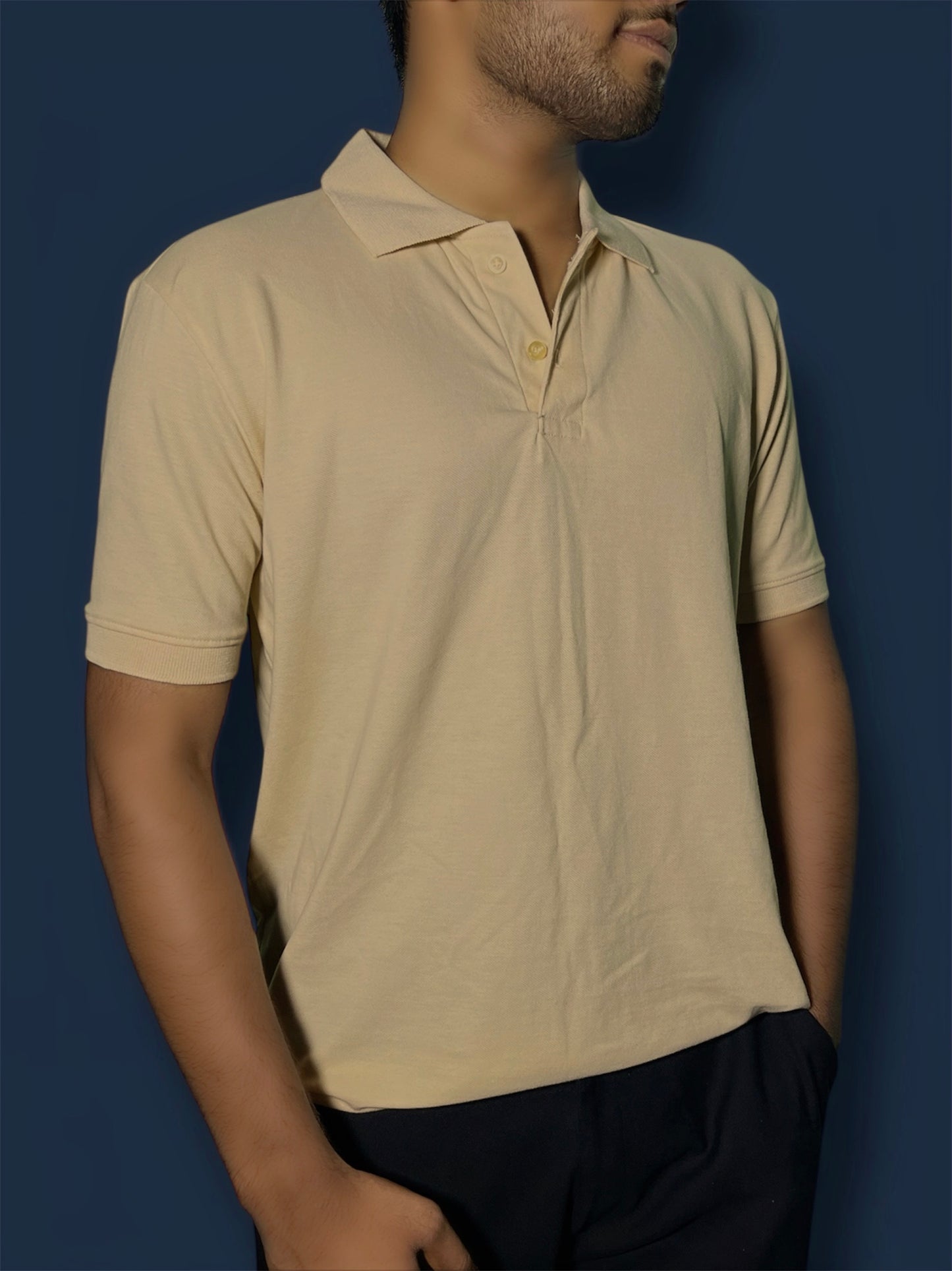 Classic Polo T-Shirt – 220 GSM Premium Cotton in Sand Beige colour