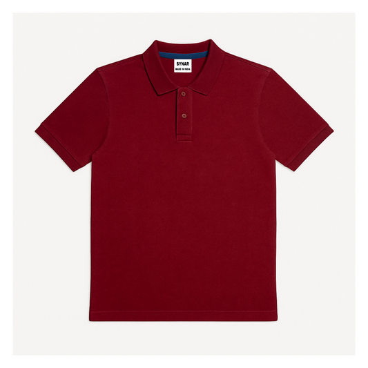 Refined Polo T-Shirt – 220 GSM Premium Cotton in Maroon
