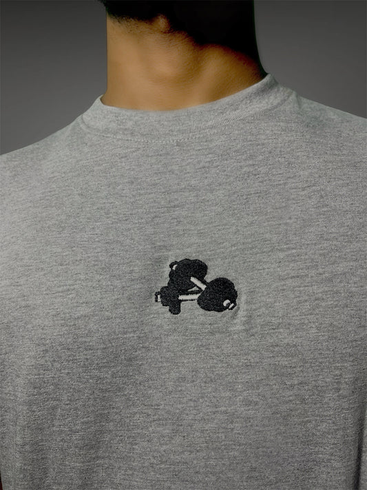 Steel Reps T-Shirt – 210 GSM Premium Cotton in Heather Grey with Premium Black Embroidery